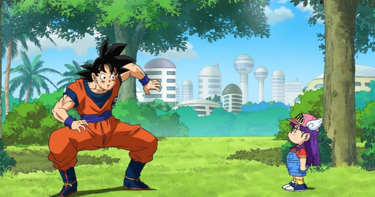 Arale (Dr.Slump) e Son Goku em Dragon Ball