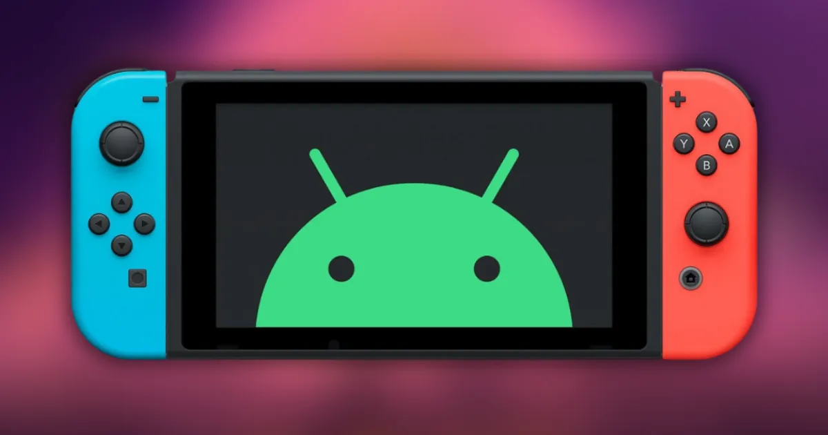 Nintendo Switch com logo do Android.