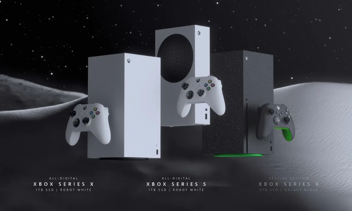 Novos consoles Xbox revelados pela Microsoft durante evento showcase.