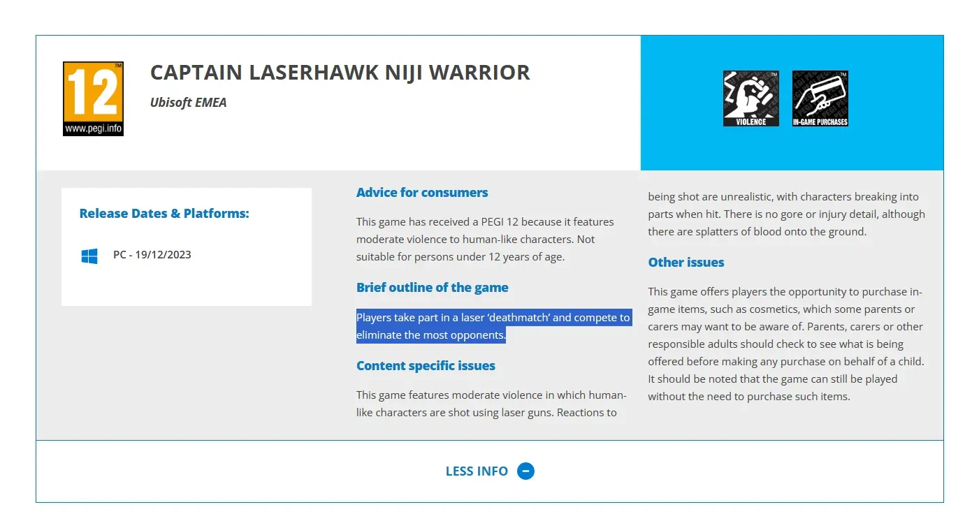 Captain Laserhawk Niji Warrior. Ubisoft – Spin-off – Far Cry -